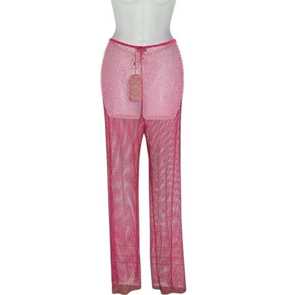 MESHKI Barbie Pink Mesh Pants Size L - Picture 5 of 11